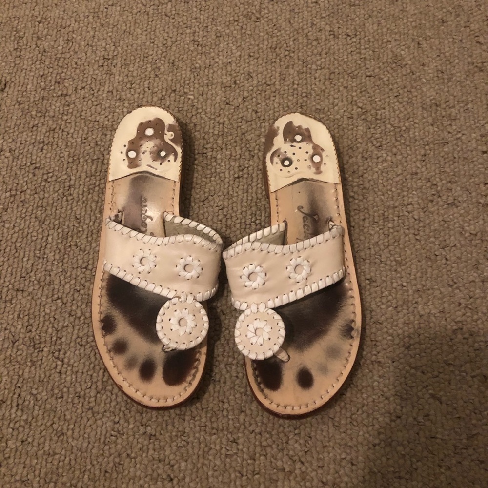 Cream and white Jack Rogers